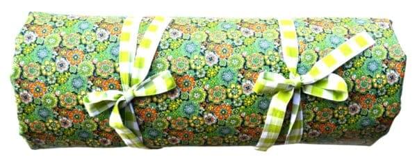 Changing mat XL green flowerfield / apple green / white diamond