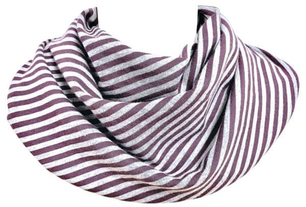 Scarf teenager gray / burgundy stripe (335)