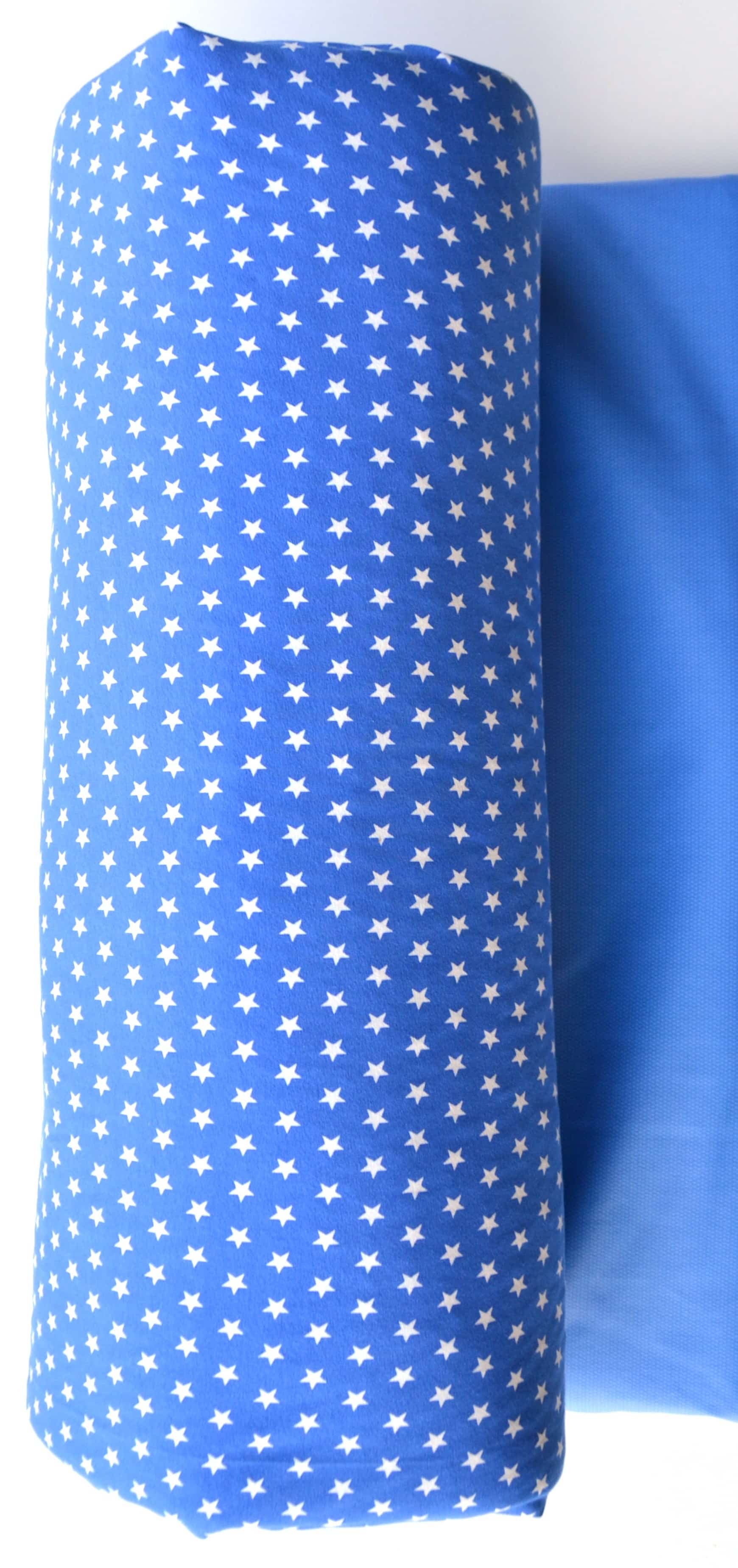 Aankleedkussen XL Blue plaid / kobalt witte ster