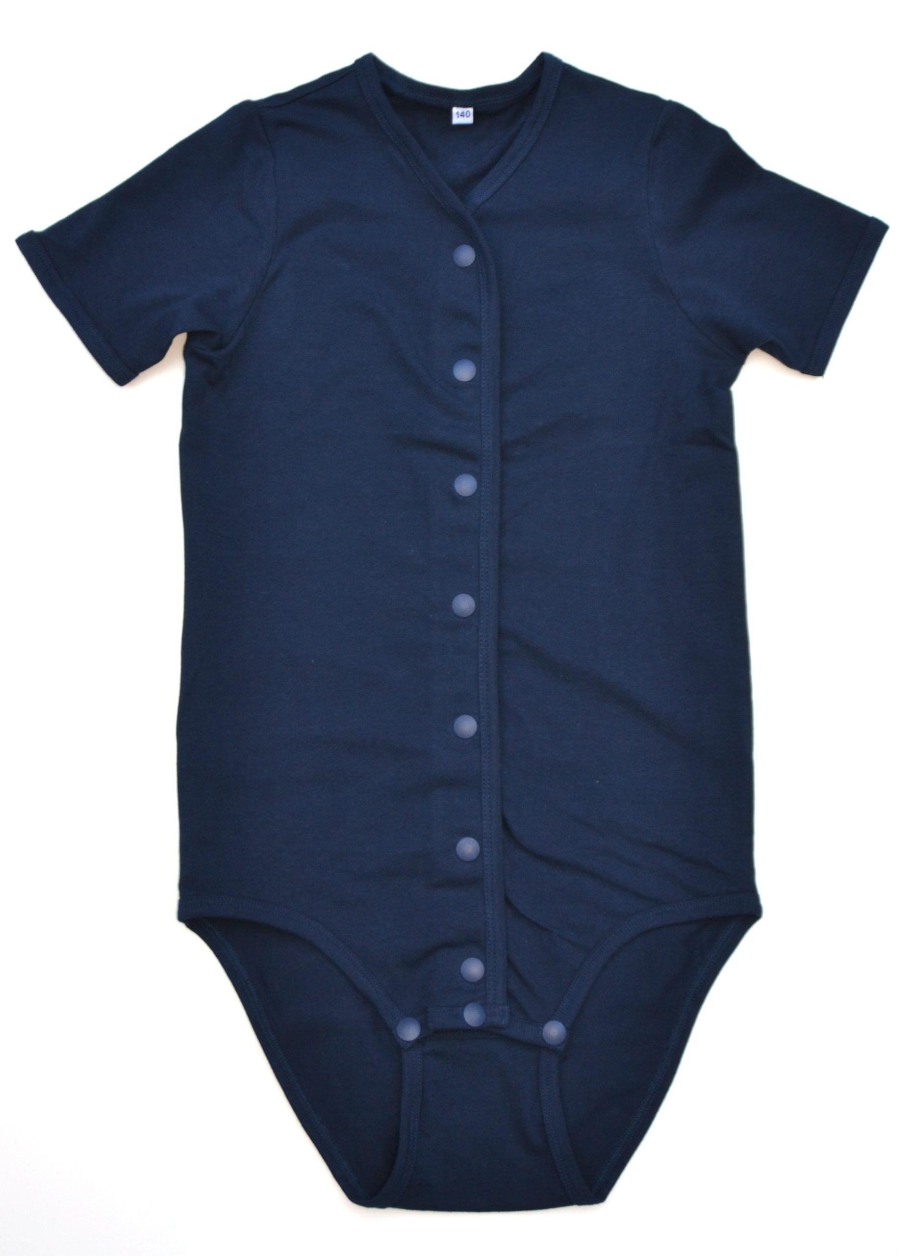 Short sleeve snap button romper