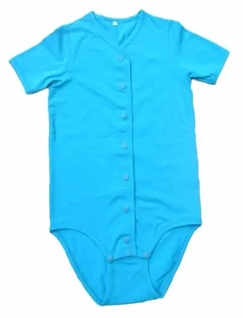 Short sleeve snap button romper