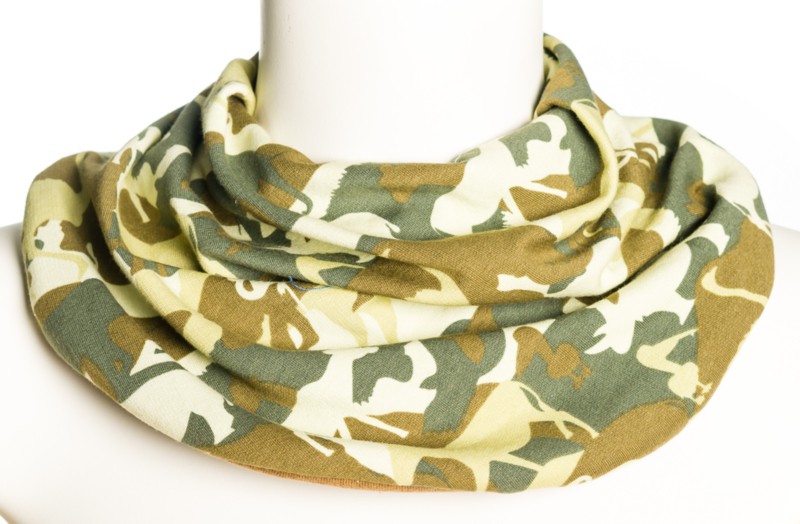 Sjaal kind camouflage groen