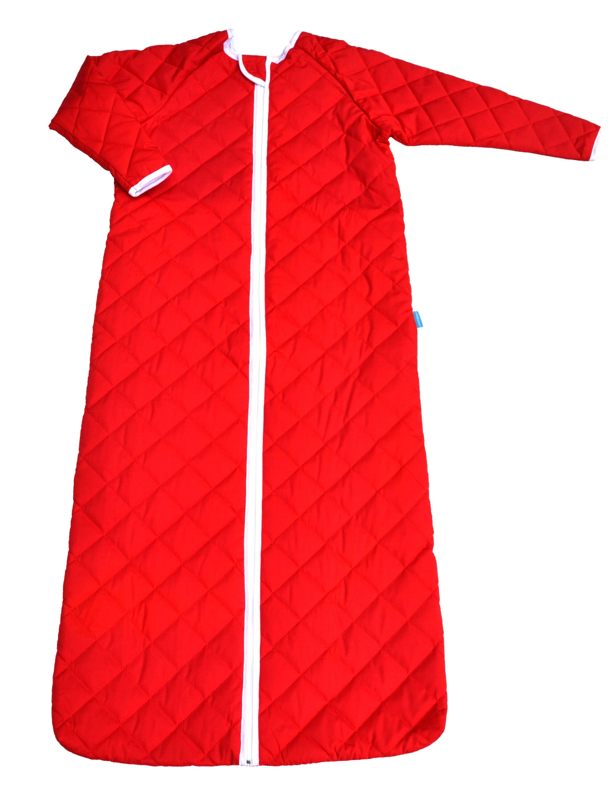 Winter sleeping bag with sleeve zipper on the front or back
