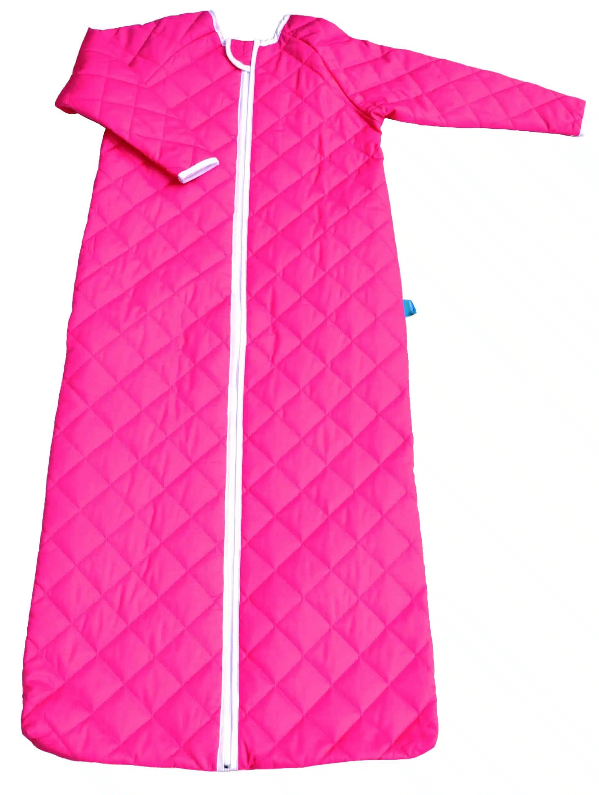 Winter sleeping bag with sleeve zipper on the front or back