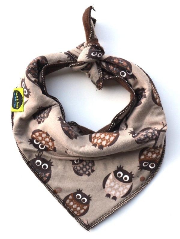 NECKERCHIEF BEIGE WITH BROWN OWLS