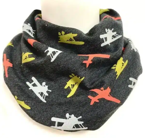 Scarf child anthracite with airplanes (243)