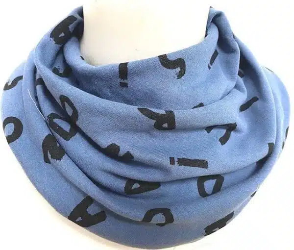 Scarf child Blue with letters (317)