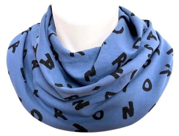Scarf teenager blue with letters (317)