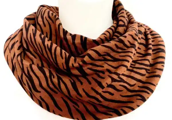 Scarf adults rust brown tiger print (308)