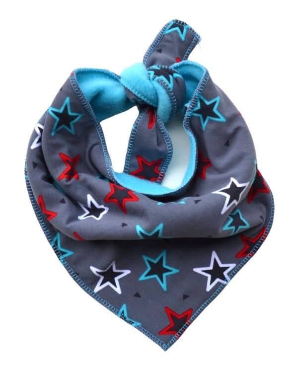 Neckerchief grey white colorful stars