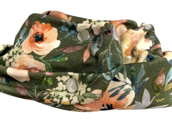 Scarf teenager green with flower design (344) - Image 2