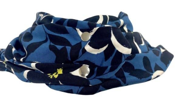 Scarf adults petrol with black flowers (346) - Image 2