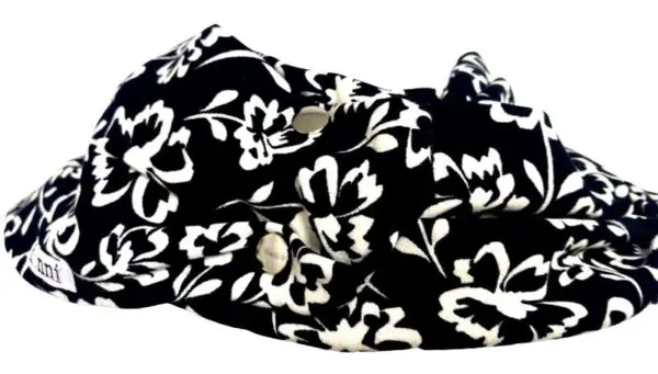 Scarf teenager black with white flowers (347) - Image 2