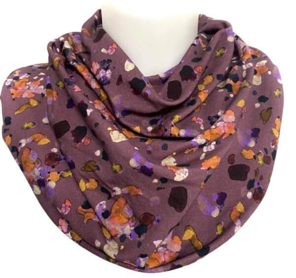 Scarf adults dark lilac with colored spots (349)