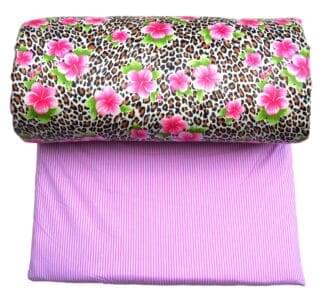 Wickelauflage XL Tigerdruck mit rosa Blumen