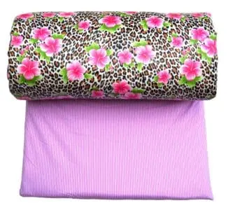Wickelauflage XL Tigerdruck mit rosa Blumen