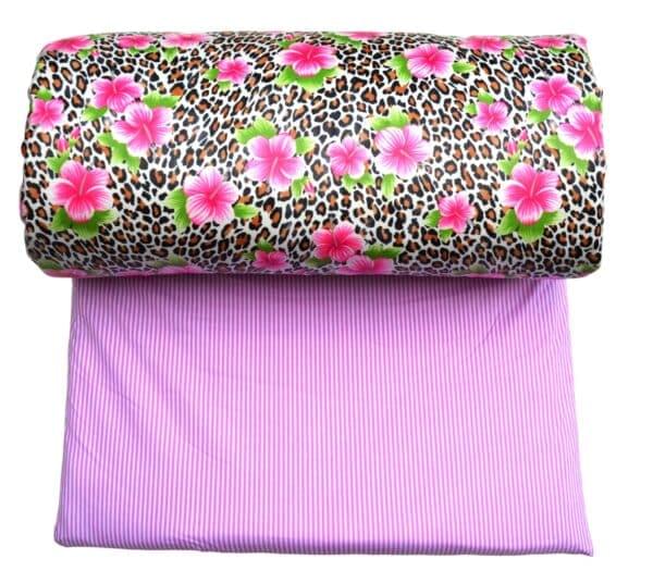 Changing mat XL tiger print with pink flowers