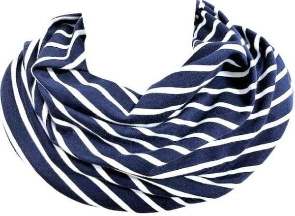 Scarf adults navy with white stripes (264)