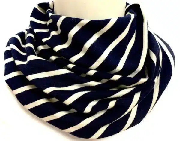 Scarf child navy blue with white stripes (264)