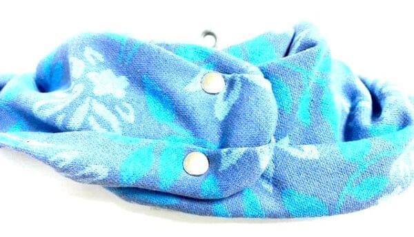 Sjaal volwassenen blauw met bladeren (329) - Afbeelding 2