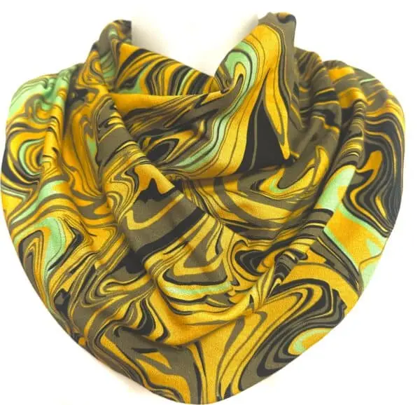 Scarf adult vintage ochre yellow (372)