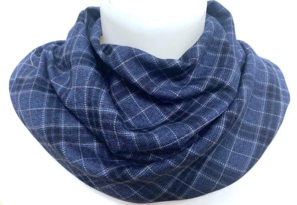 Scarf adult blue check (357)